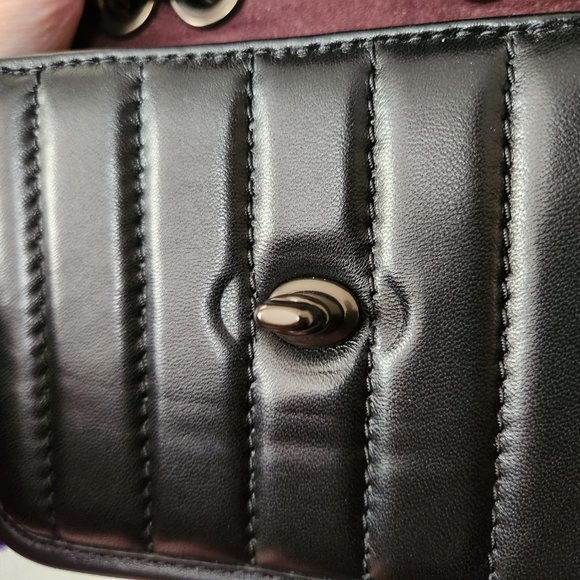 RARE Black Coach Quilted Madison 16 Bag - Picture 4 of 5